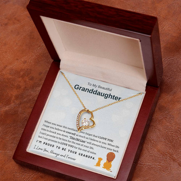 To My Granddaughter - I'm Proud To Be Your Grandpa [Forever Love Necklace]