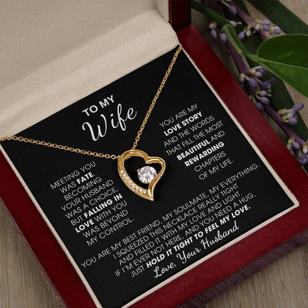 [ Only A Few Left ] To My Wife, Hold This Close To Feel My Love  - Forever Love Necklace
