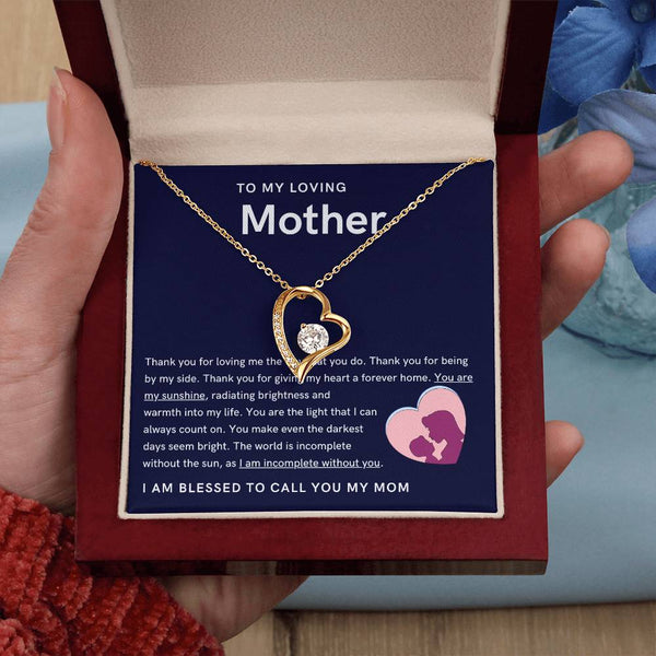 To My Loving Mother - You are my sunshine, radiating brightness into my life (Only a Few Left) - Forever Love Necklace