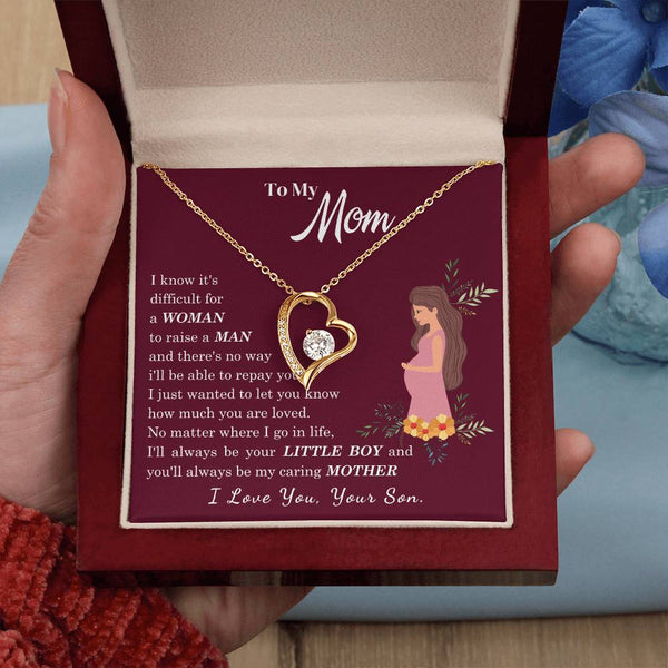 [ Few left only ] To My Loving Mother - I love you, your son - Forever Love Necklace