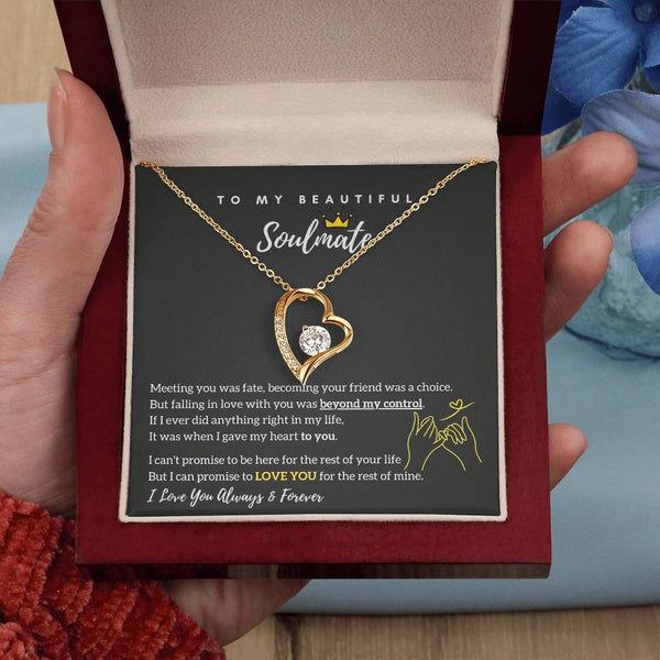 To My Beautiful Soulmate - Falling In Love With You Was Beyond My Control - Forever Love Necklace