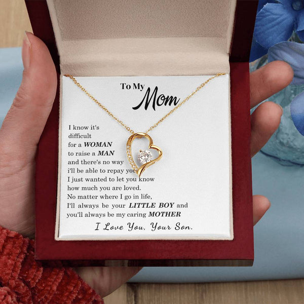 [ Few left only ]  To My Mom - I Love You Mother - Forever Love Necklace