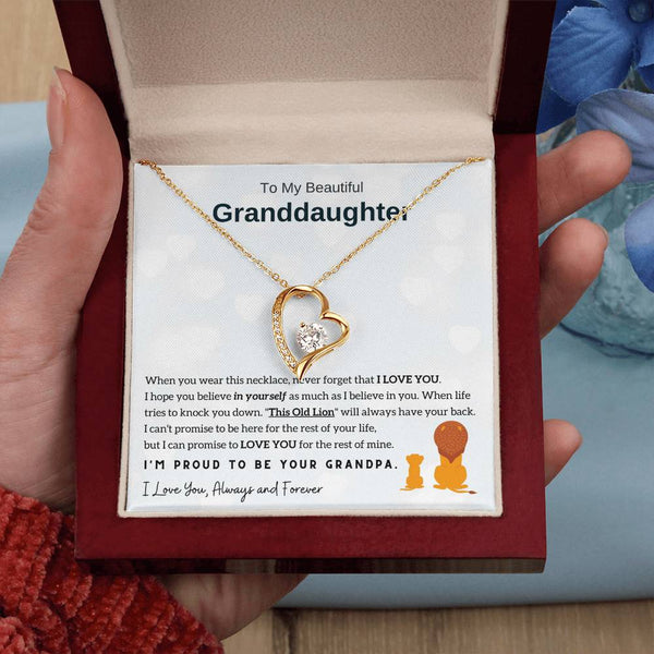 To My Granddaughter - I'm Proud To Be Your Grandpa [Forever Love Necklace]