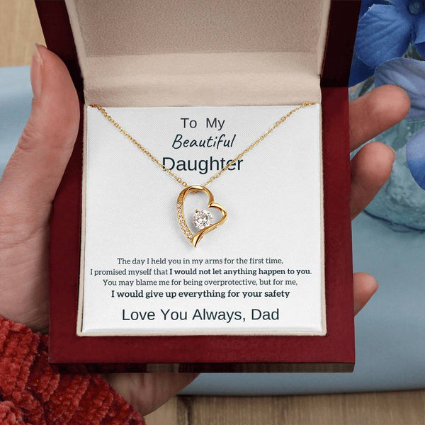 Daughter Necklace Gift from Dad, Gift From Dad, Daughter Gift, Daughter Necklace, 14k White Gold , Top Gift for Daughter