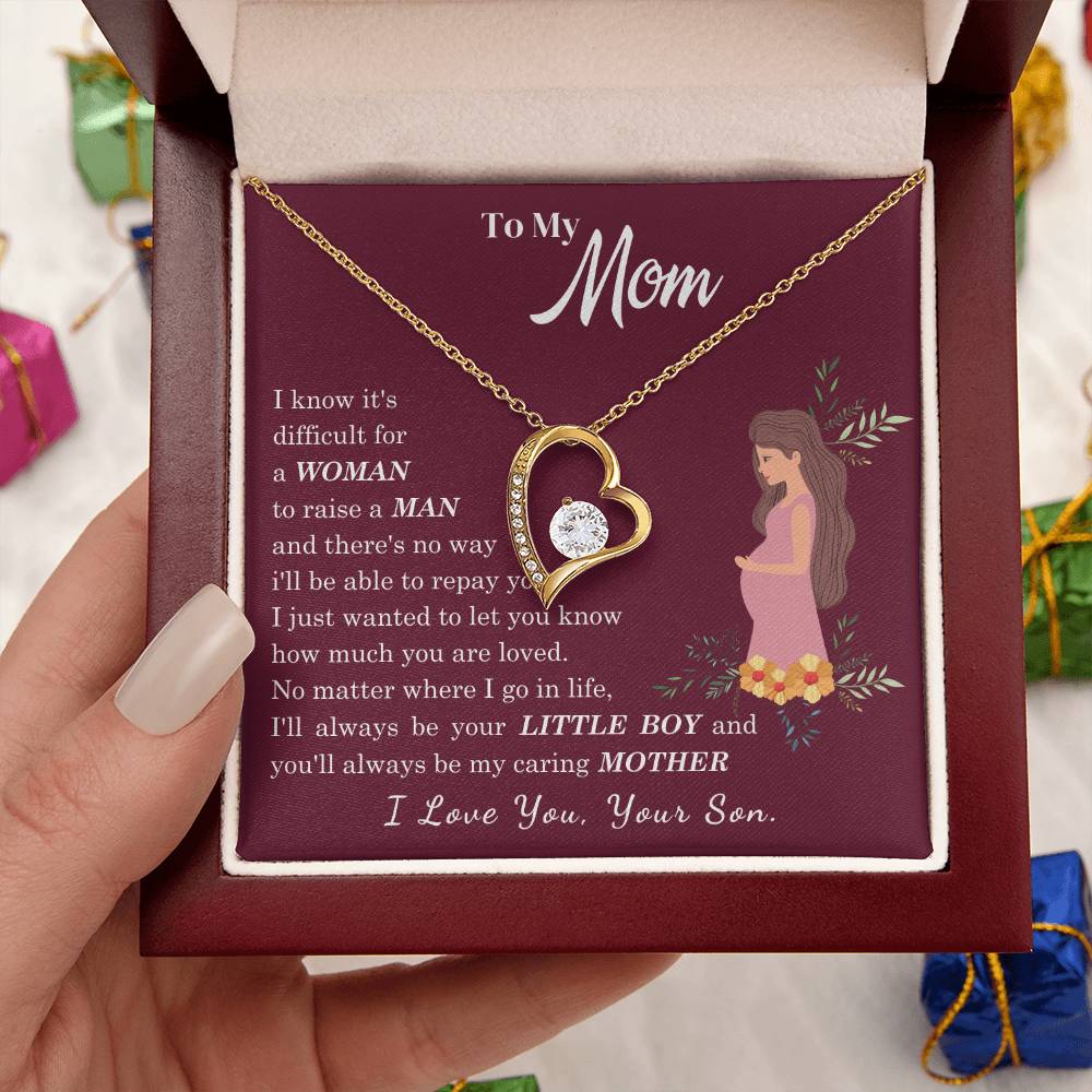 [ Few left only ] To My Loving Mother - I love you, your son - Forever Love Necklace
