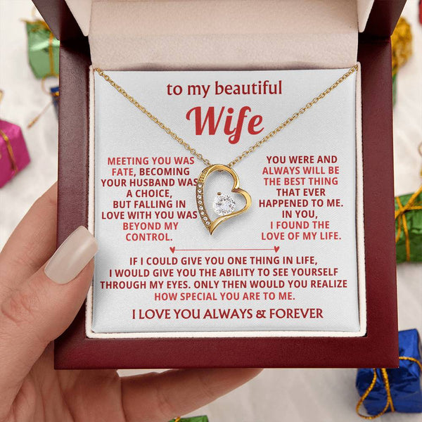 To My Beautiful Wife - I found the love of my life [ Forever love necklace ]
