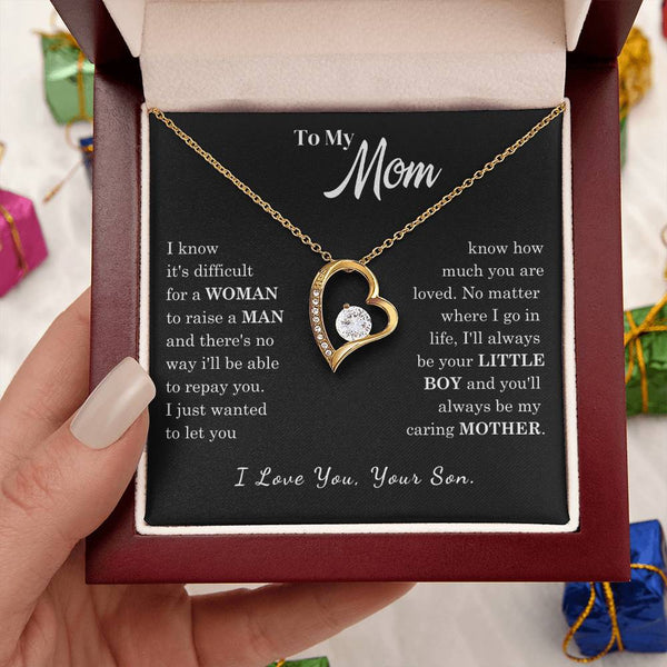 [ Few left only ]  To My Mom - Loved Mother - Forever Love Necklace