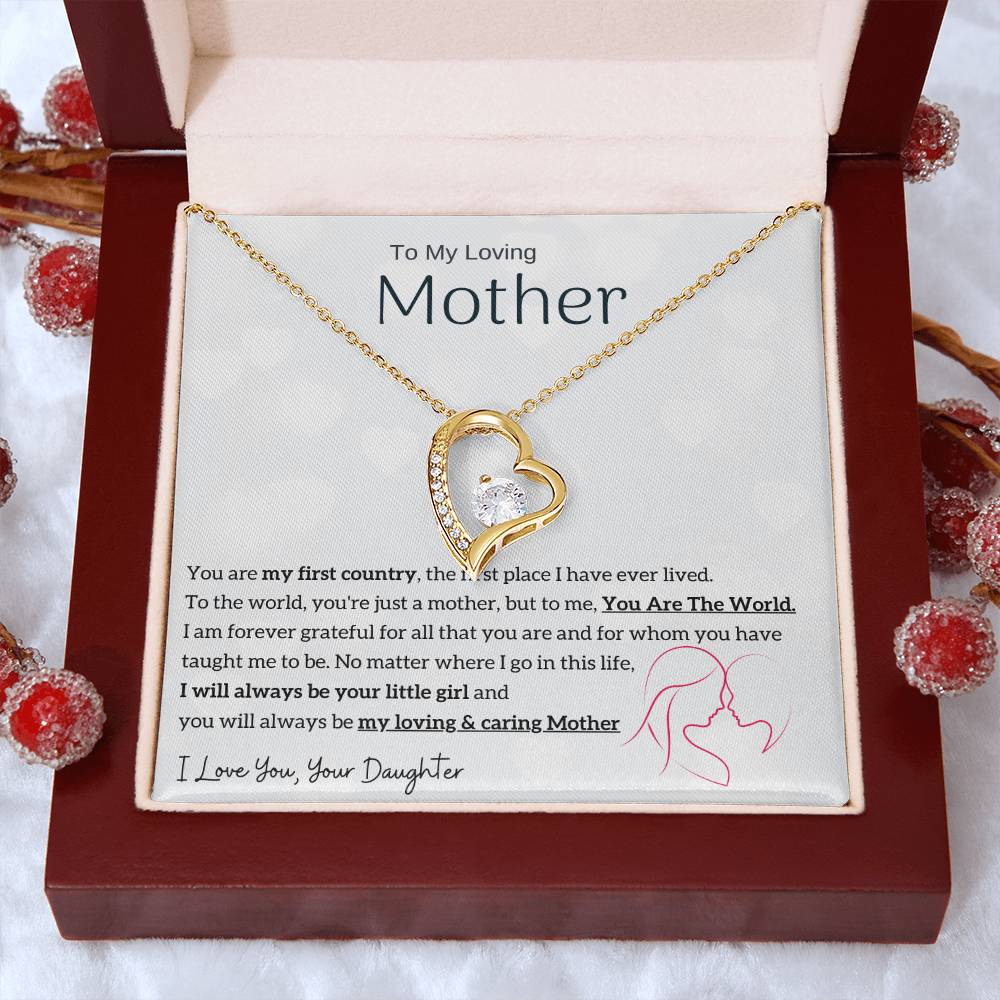 To My Loving Mother - You are my sunshine, I will always be your little girl (Only a Few Left) - Forever Love Necklace