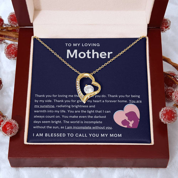 To My Loving Mother - You are my sunshine, radiating brightness into my life (Only a Few Left) - Forever Love Necklace