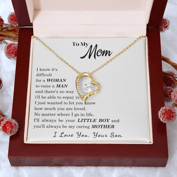[ Few left only ]  To My Mom - I Love You Mother - Forever Love Necklace