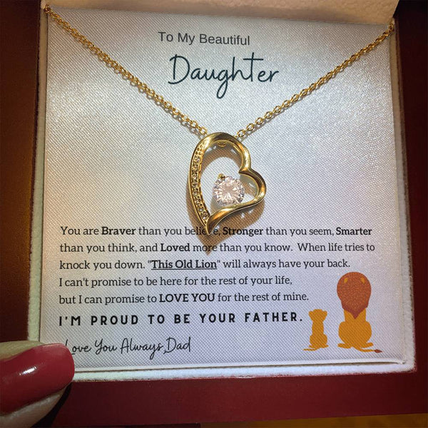 To My Beautiful Daughter, You Are Loved More Than You Know (Forever Love Necklace)