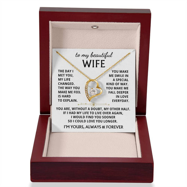 [Almost Sold Out] To My Beautiful Wife - fall deeper in love everyday [ Forever love necklace ]
