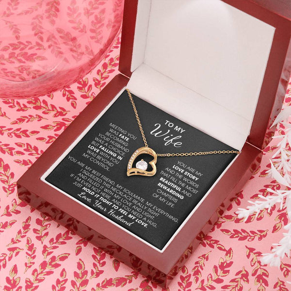 [ Only A Few Left ] To My Wife, Hold This Close To Feel My Love  - Forever Love Necklace
