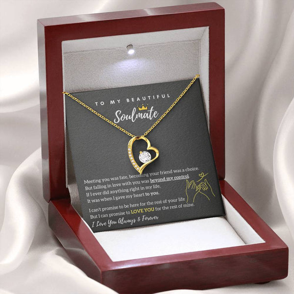 To My Beautiful Soulmate - Falling In Love With You Was Beyond My Control - Forever Love Necklace