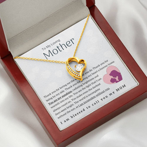 To My Loving Mother - You are my sunshine! (Forever Love Necklace)