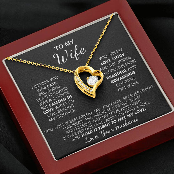 [ Only A Few Left ] To My Wife, Hold This Close To Feel My Love  - Forever Love Necklace