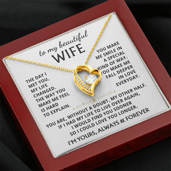 [Almost Sold Out] To My Beautiful Wife - fall deeper in love everyday [ Forever love necklace ]