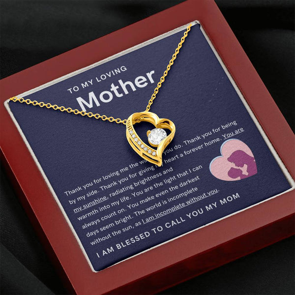 To My Loving Mother - You are my sunshine, radiating brightness into my life (Only a Few Left) - Forever Love Necklace