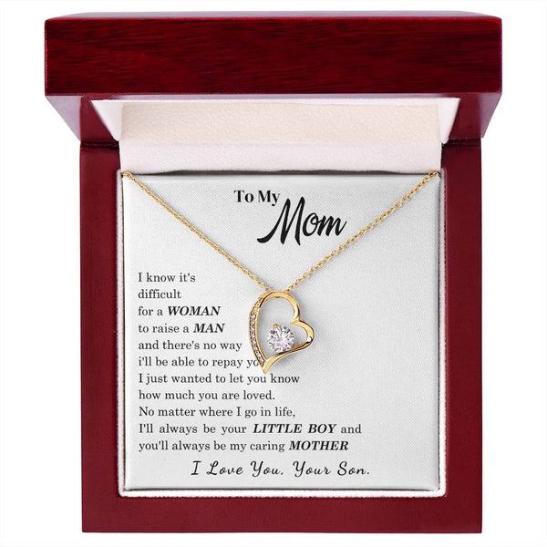 [ Few left only ]  To My Mom - I Love You Mother - Forever Love Necklace