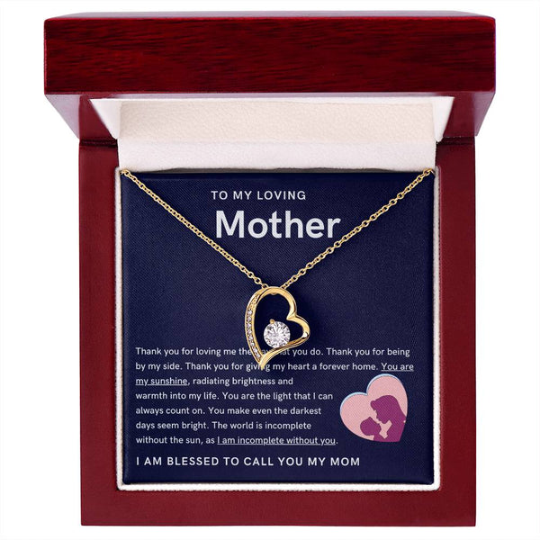 To My Loving Mother - You are my sunshine, radiating brightness into my life (Only a Few Left) - Forever Love Necklace