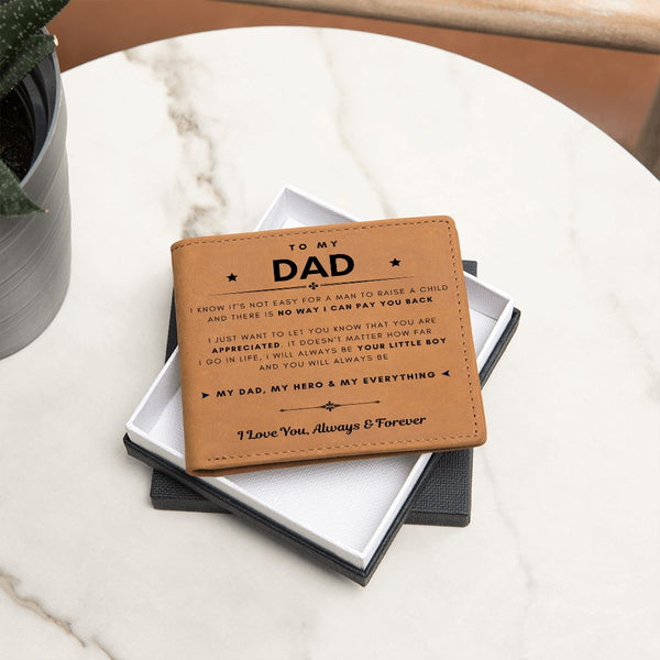 To My Dad, You Are My Dad, My Hero and My Everything (Leather Wallet)