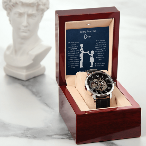 From Daughter To Amazing Dad - Openwork Mechanical Watch