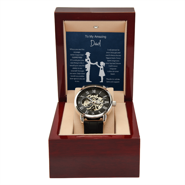 From Daughter To Amazing Dad - Openwork Mechanical Watch