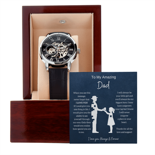 From Daughter To Amazing Dad - Openwork Mechanical Watch