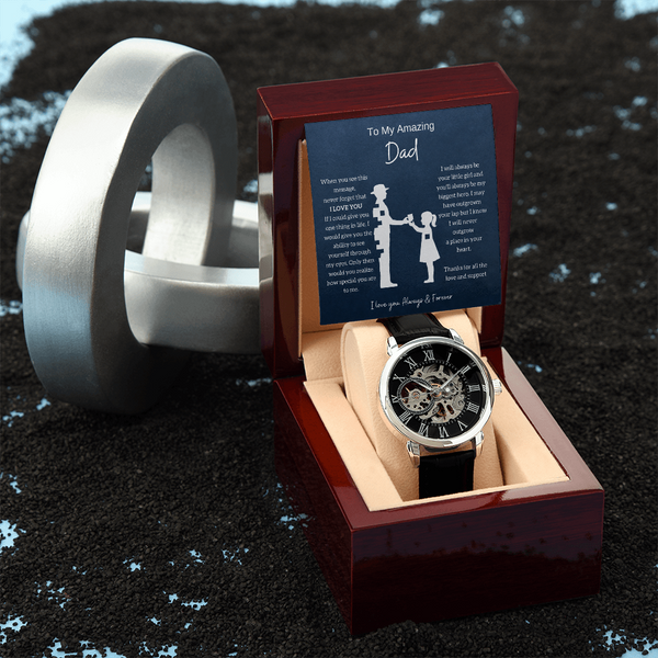 From Daughter To Amazing Dad - Openwork Mechanical Watch