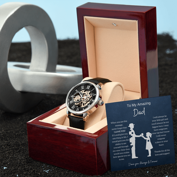 From Daughter To Amazing Dad - Openwork Mechanical Watch