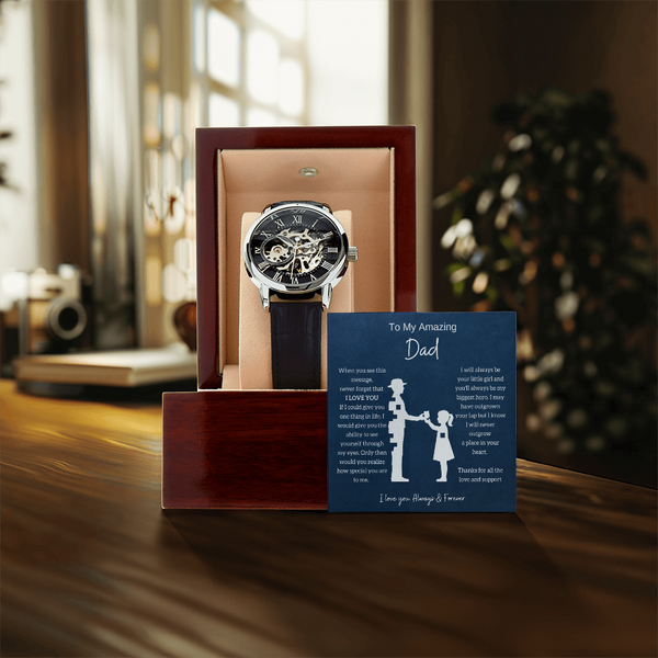 From Daughter To Amazing Dad - Openwork Mechanical Watch