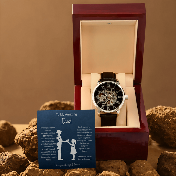 From Daughter To Amazing Dad - Openwork Mechanical Watch