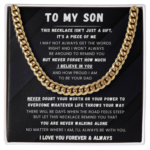 To My Son - This Necklace isn't just a gift, it's a piece of me