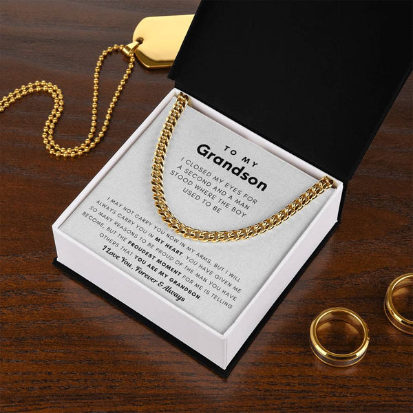 To My Grandson, You Made Me Proud - Cuban Chain (Length Adjustable)
