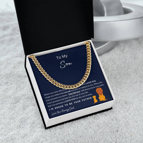 To My Son , I'm Proud To Be Your Father , Cuban Chain, Son Gift From Dad, Father Son Gift