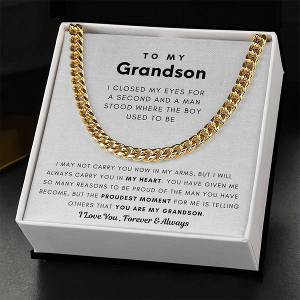 To My Grandson, You Made Me Proud - Cuban Chain (Length Adjustable)