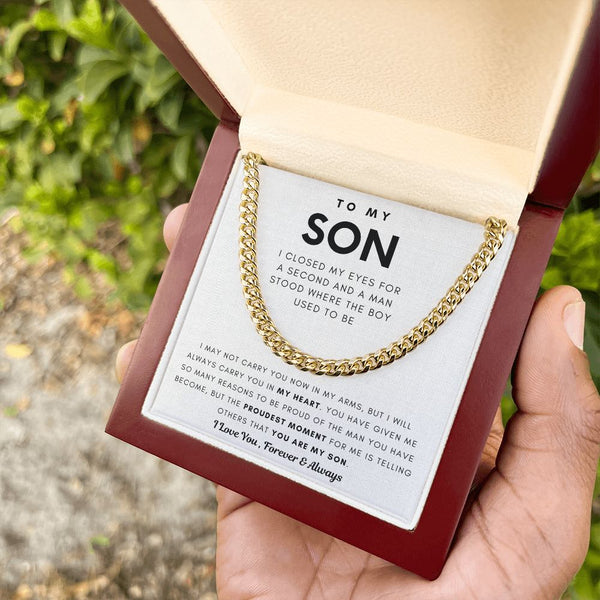 (Length Adjustable) To My Son, You Made Me Proud - Cuban Chain