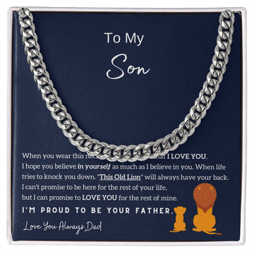 To My Son , I'm Proud To Be Your Father , Cuban Chain, Son Gift From Dad, Father Son Gift