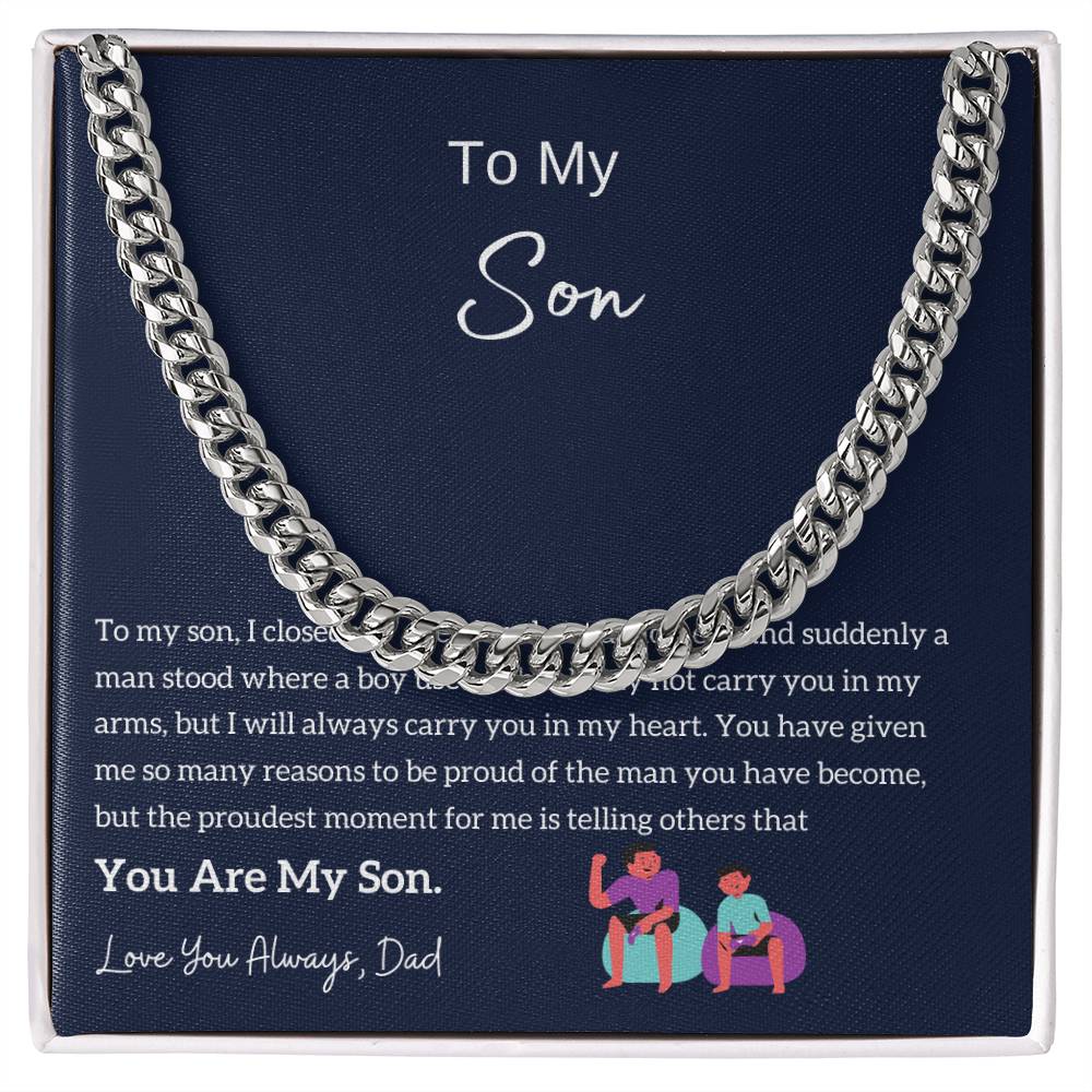 Dad to Son Gift, To My Son Necklace from Dad, Son Card, Best Idea Gift for Son