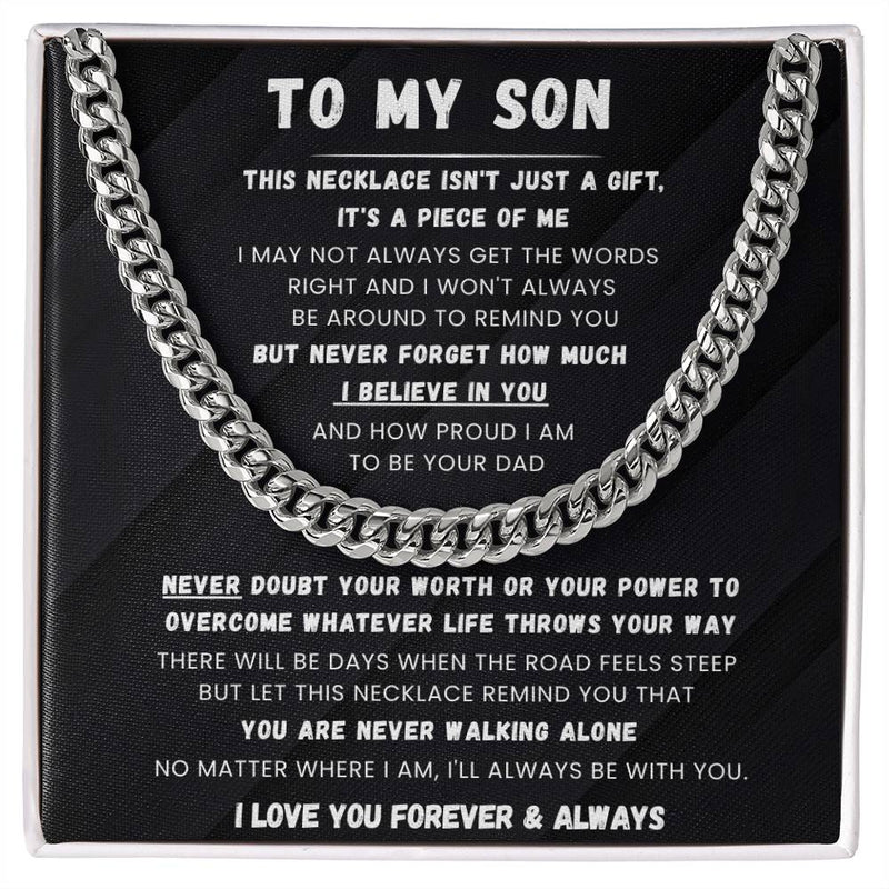To My Son - This Necklace isn't just a gift, it's a piece of me