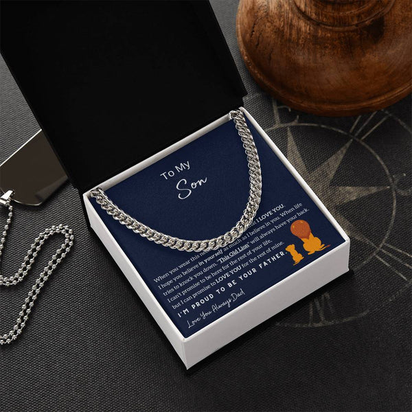 To My Son , I'm Proud To Be Your Father , Cuban Chain, Son Gift From Dad, Father Son Gift