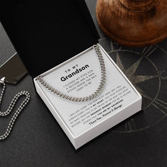 To My Grandson, You Made Me Proud - Cuban Chain (Length Adjustable)