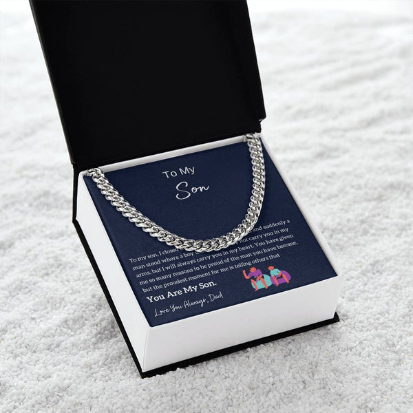 Dad to Son Gift, To My Son Necklace from Dad, Son Card, Best Idea Gift for Son