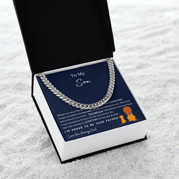 To My Son , I'm Proud To Be Your Father , Cuban Chain, Son Gift From Dad, Father Son Gift