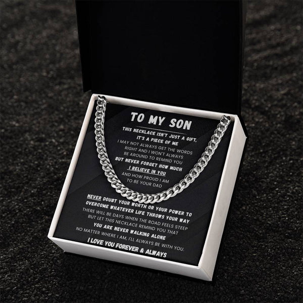 To My Son - This Necklace isn't just a gift, it's a piece of me
