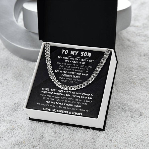 To My Son - This Necklace isn't just a gift, it's a piece of me
