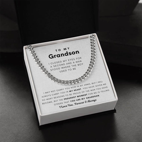 To My Grandson, You Made Me Proud - Cuban Chain (Length Adjustable)