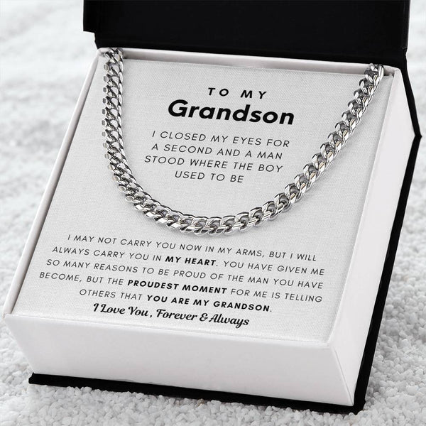 To My Grandson, You Made Me Proud - Cuban Chain (Length Adjustable)