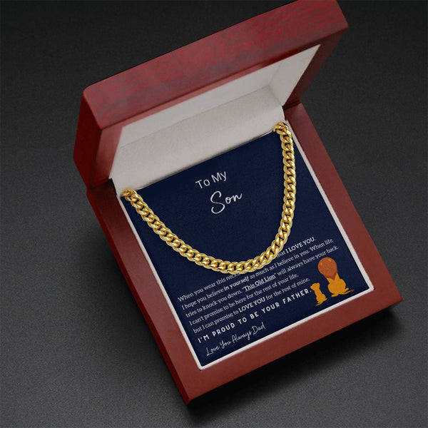To My Son , I'm Proud To Be Your Father , Cuban Chain, Son Gift From Dad, Father Son Gift