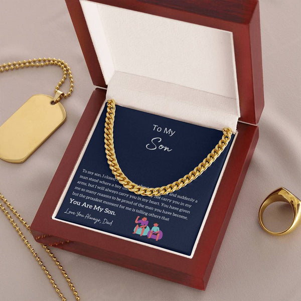 Dad to Son Gift, To My Son Necklace from Dad, Son Card, Best Idea Gift for Son